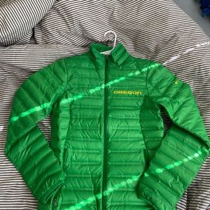 Columbia Oregon Ducks puffer jacket.
